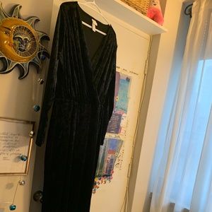 Black velvet jumpsuit